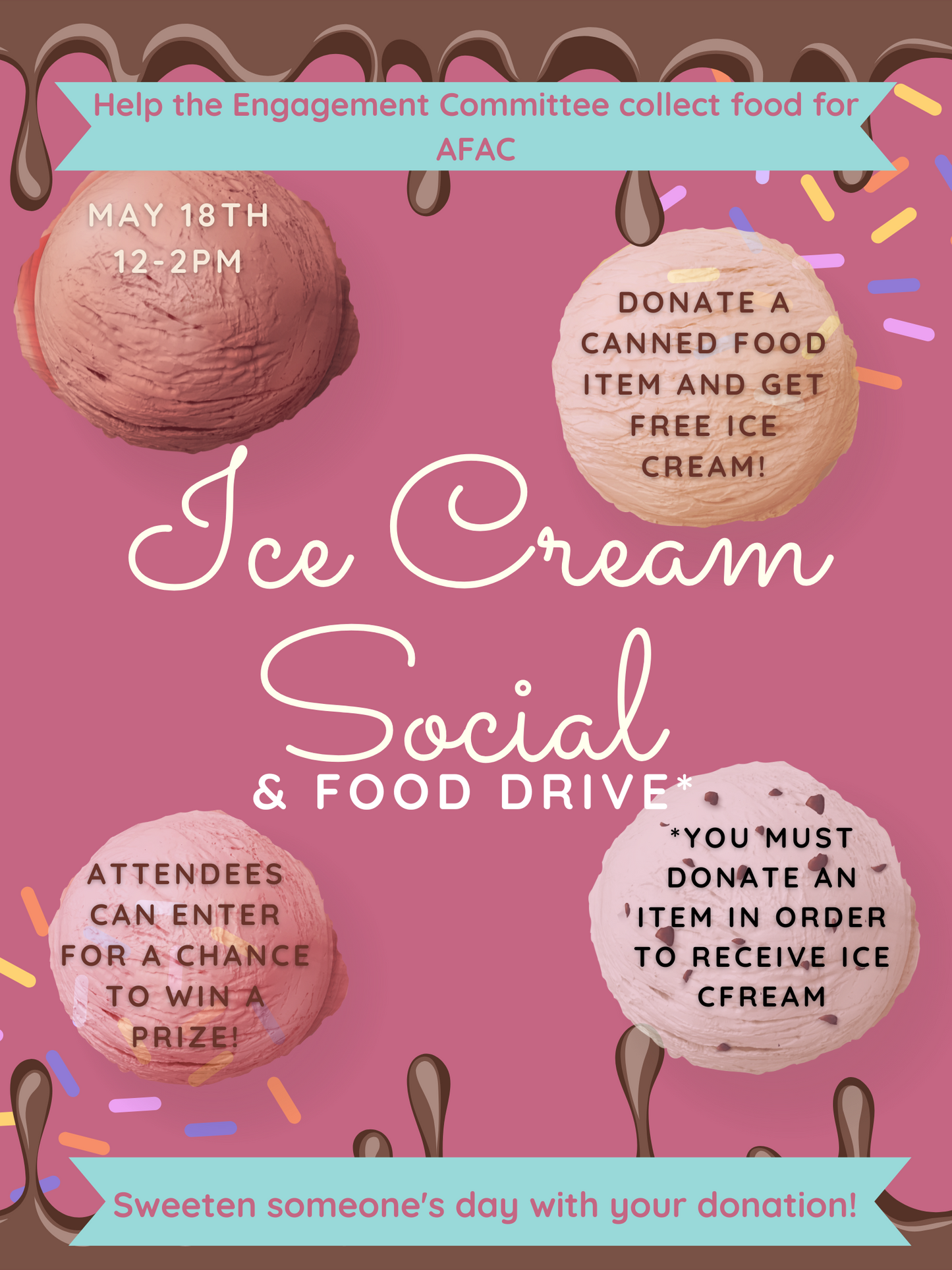 Ice Cream Social Fundraiser Flyer/Poster
