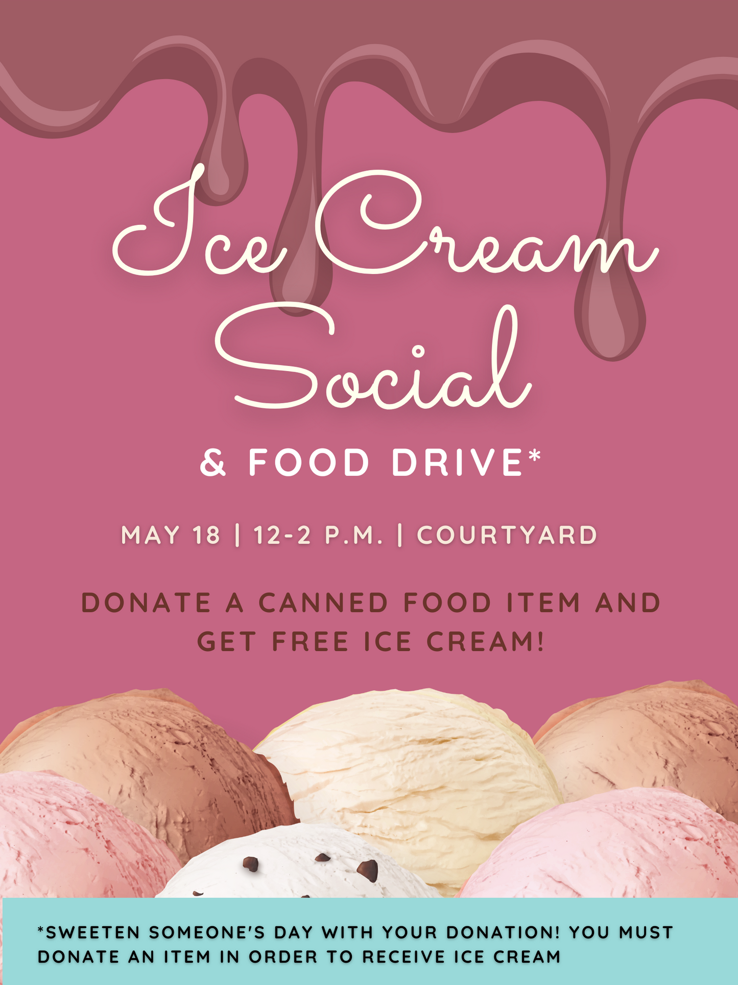 Ice Cream Social Fundraiser Flyer/Poster